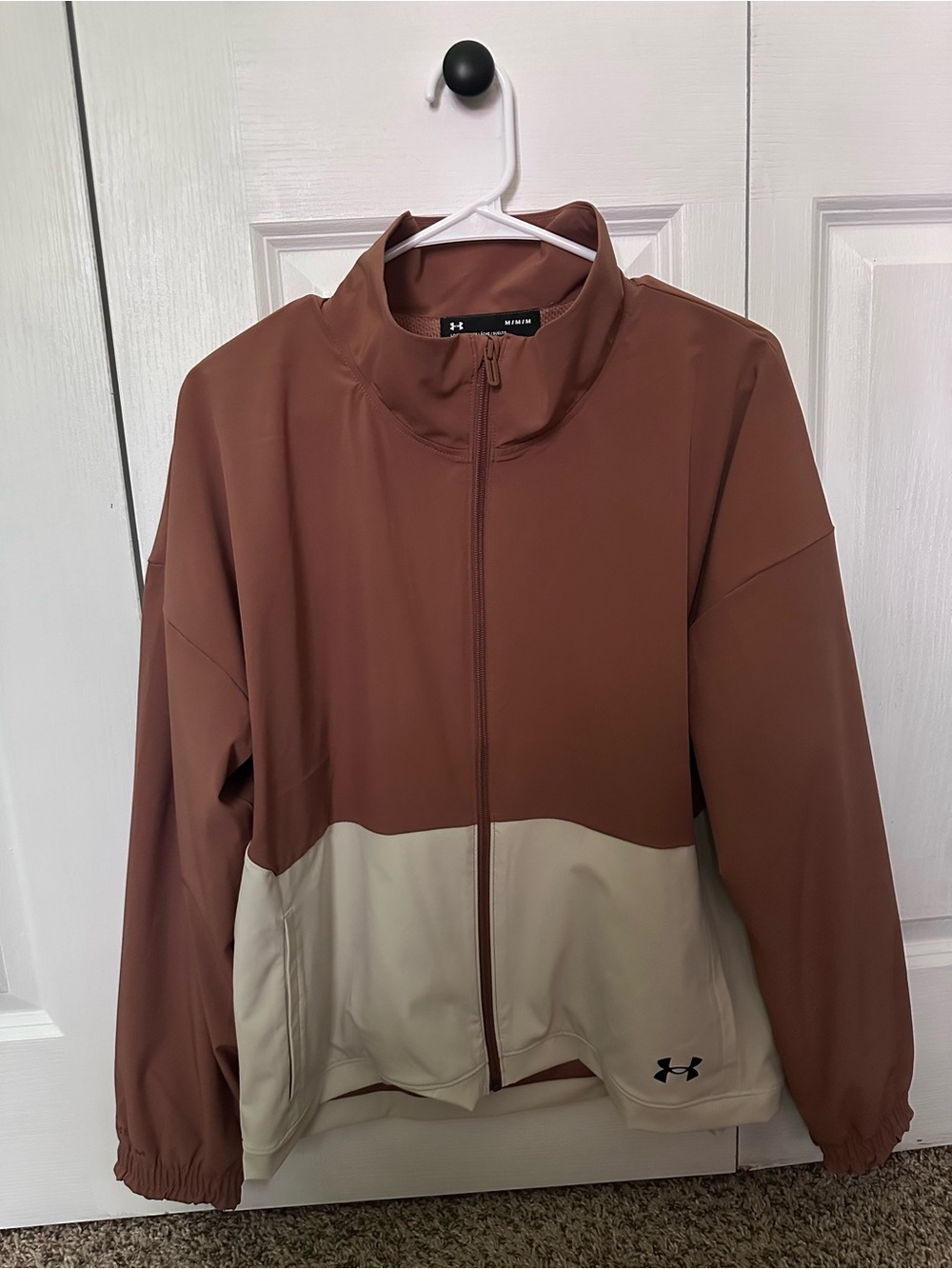 Under Armour Women’s Brown and Cream Full-Zip Bomber Jacket